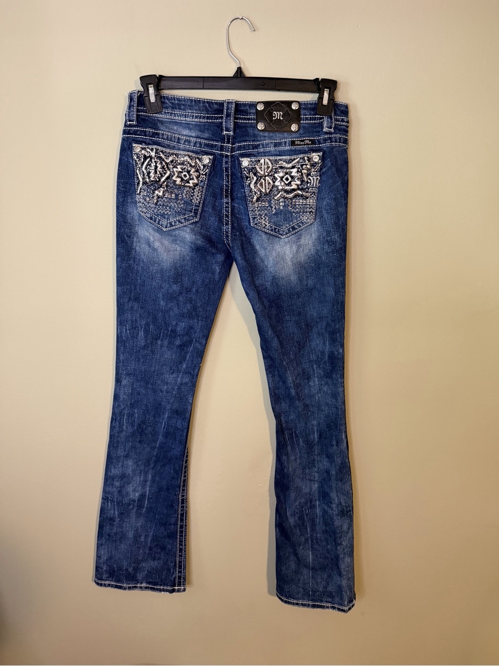 Gorgeous Y2K Miss Me Signature Boot Jeans with Embellishment Pockets 34” Inseam